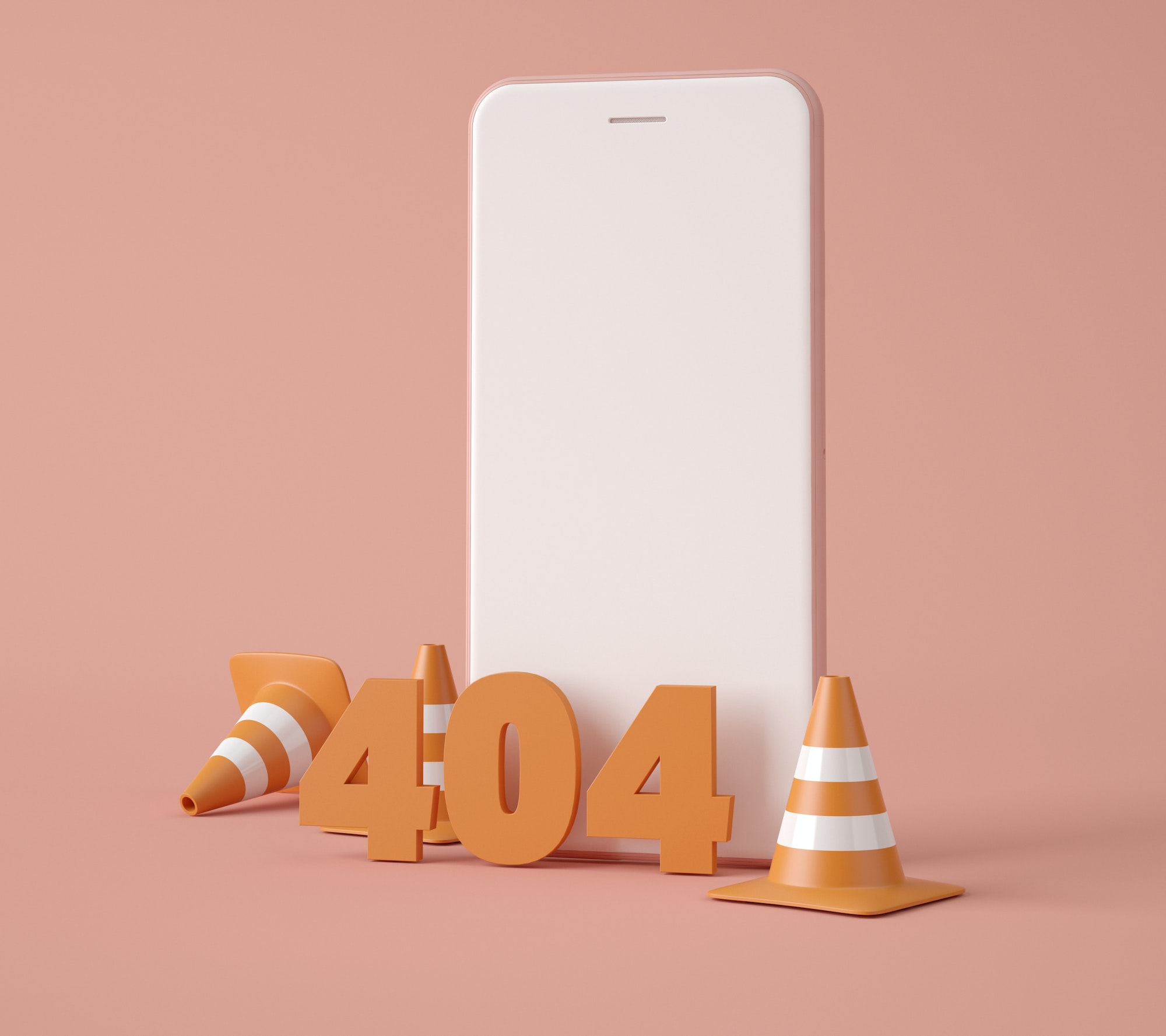 3D Illustration. 404 Webpage error concept.