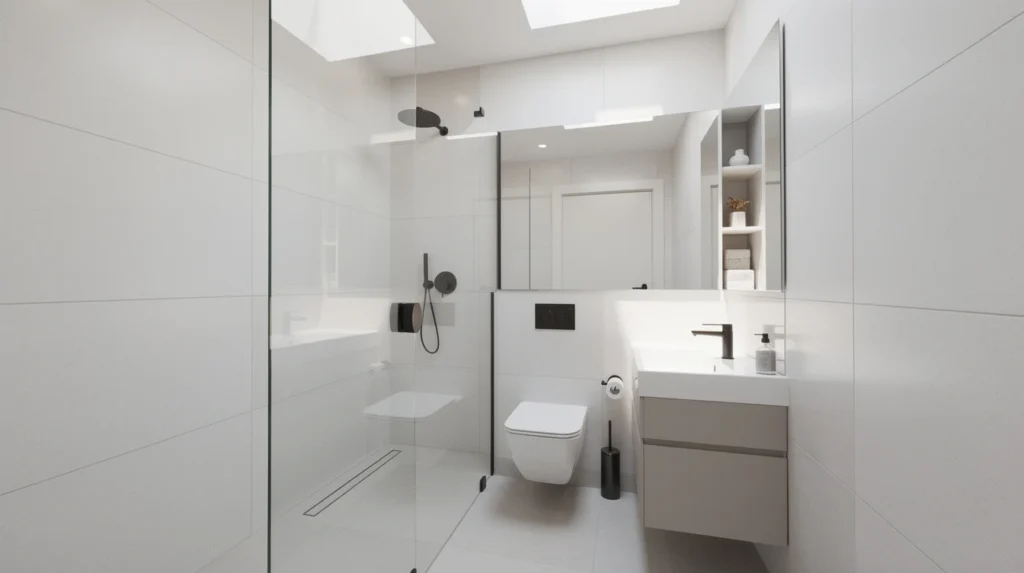 plan salle de bain 4m2 avec wc