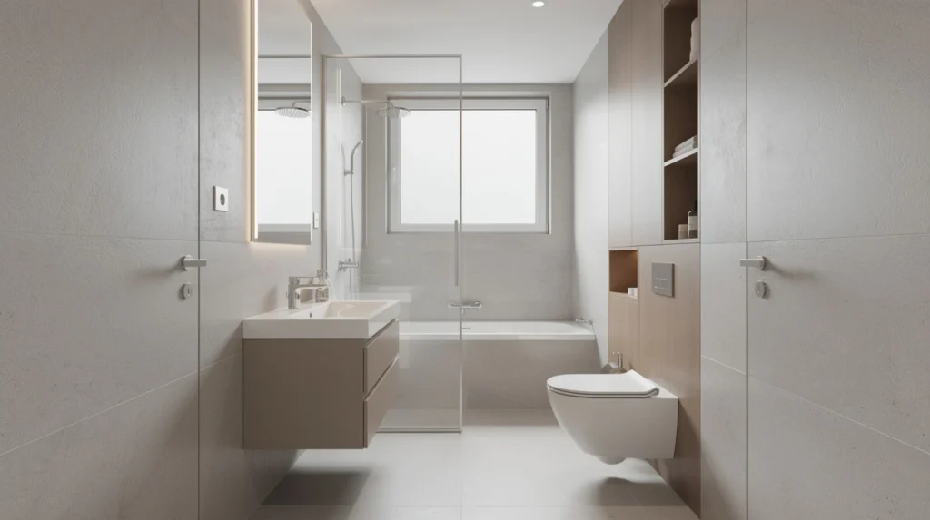 salle de bain 6m2 en longueur